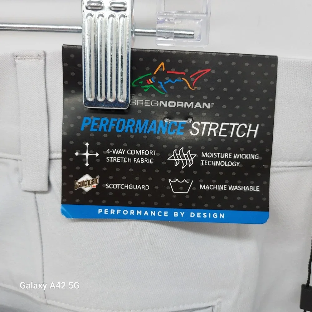 Greg Norman Mens Performance Stretch Golf Shorts‎ Grey G7XXH677 Size 40 NWT
